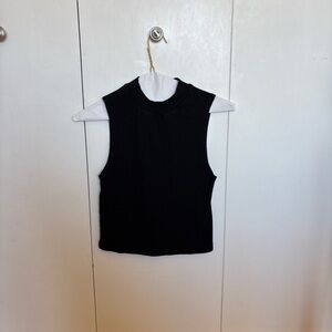 Topshop Black Mock-Neck Sleeveless Tank